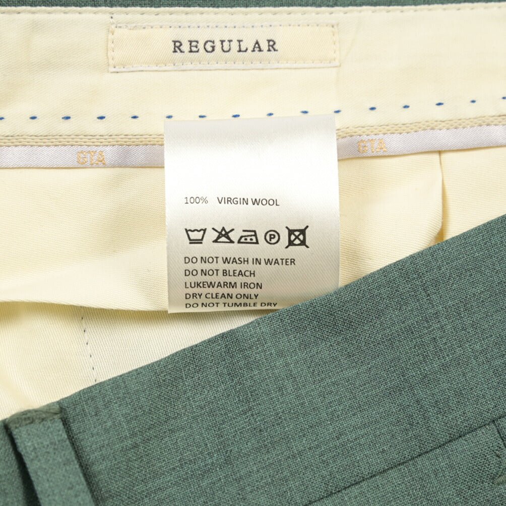 SALE｜GTA “LUCA” ウールヴァージンウール100% ツータックスラックス / REGULAR FIT グリーン 48 | GUARDAROBA MILANO OFFICIAL STORE