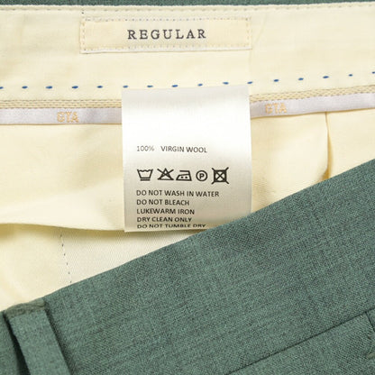 SALE｜GTA “LUCA” ウールヴァージンウール100% ツータックスラックス / REGULAR FIT グリーン 48 | GUARDAROBA MILANO OFFICIAL STORE