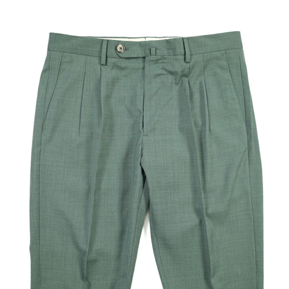SALE｜GTA “LUCA” ウールヴァージンウール100% ツータックスラックス / REGULAR FIT グリーン 48 | GUARDAROBA MILANO OFFICIAL STORE