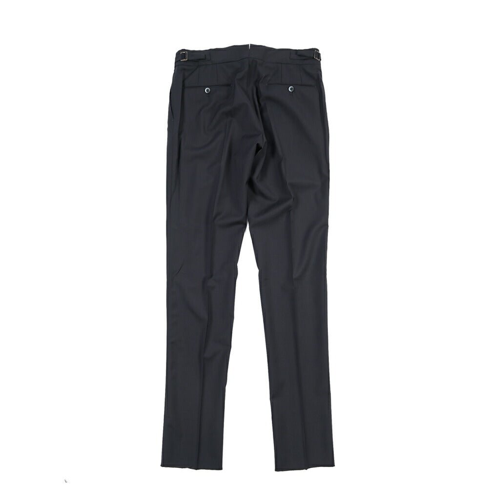 SALE｜GTA “MAX II” ウール100% ツータックベルトレススラックス / COMFORT FIT ネイビー 48 | GUARDAROBA MILANO OFFICIAL STORE