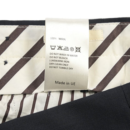SALE｜GTA “MAX II” ウール100% ツータックベルトレススラックス / COMFORT FIT ネイビー 48 | GUARDAROBA MILANO OFFICIAL STORE