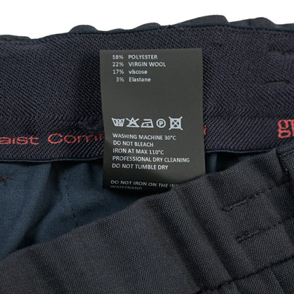 SALE｜GTA “NEW PAUL” ビスコース混ウール ウエストバンド付きイージースラックス / SLIM FIT ネイビー 48 | GUARDAROBA MILANO OFFICIAL STORE