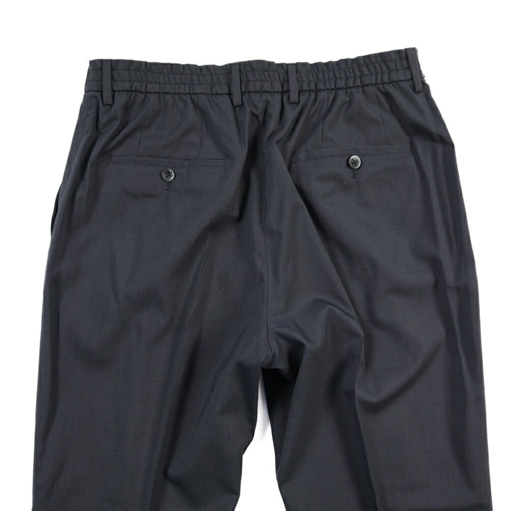 SALE｜GTA “NEW PAUL” ビスコース混ウール ウエストバンド付きイージースラックス / SLIM FIT ネイビー 48 | GUARDAROBA MILANO OFFICIAL STORE