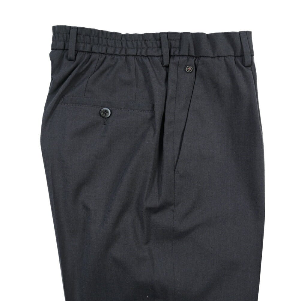 SALE｜GTA “NEW PAUL” ビスコース混ウール ウエストバンド付きイージースラックス / SLIM FIT ネイビー 48 | GUARDAROBA MILANO OFFICIAL STORE