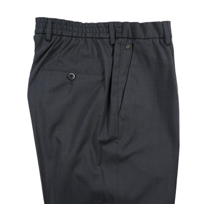 SALE｜GTA “NEW PAUL” ビスコース混ウール ウエストバンド付きイージースラックス / SLIM FIT ネイビー 48 | GUARDAROBA MILANO OFFICIAL STORE