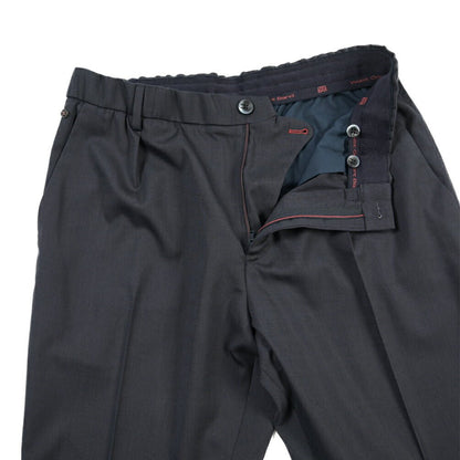 SALE｜GTA “NEW PAUL” ビスコース混ウール ウエストバンド付きイージースラックス / SLIM FIT ネイビー 48 | GUARDAROBA MILANO OFFICIAL STORE