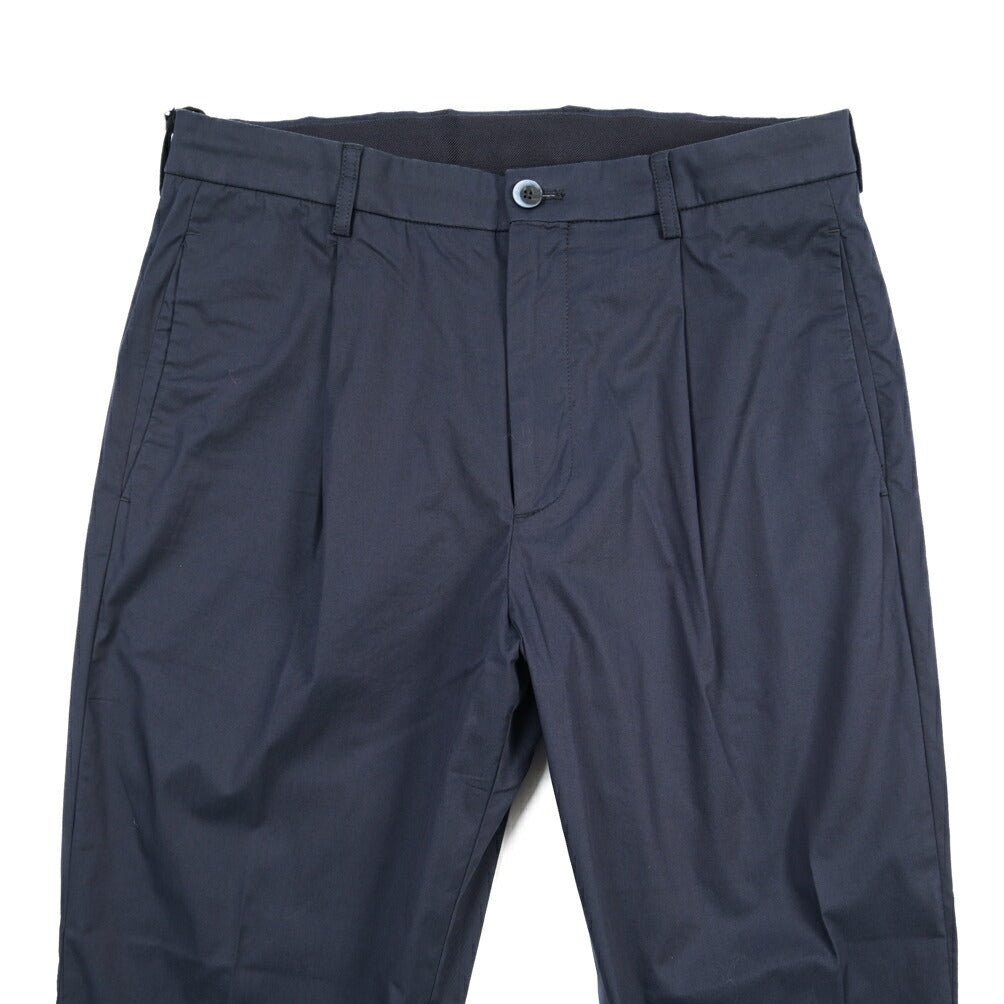 SALE｜GTA “NIGEL” ナイロン混コットン ウエストバンド付きイージーパンツ / SLIM FIT ネイビー 54 | GUARDAROBA MILANO OFFICIAL STORE