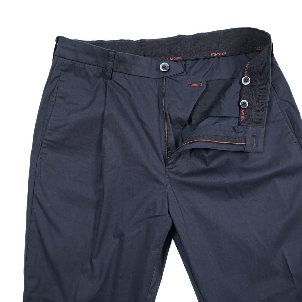 SALE｜GTA “NIGEL” ナイロン混コットン ウエストバンド付きイージーパンツ / SLIM FIT ネイビー 54 | GUARDAROBA MILANO OFFICIAL STORE