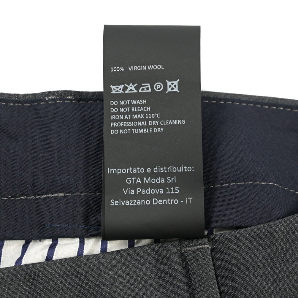 SALE｜GTA “NIKKO 01” ヴァージンウール100% ワンタックスラックス / SLIM FIT ダークグレー 48 | GUARDAROBA MILANO OFFICIAL STORE