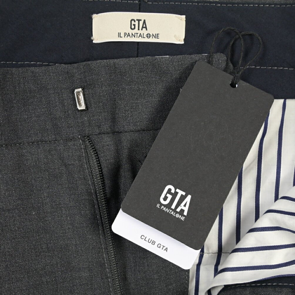 SALE｜GTA “NIKKO 01” ヴァージンウール100% ワンタックスラックス / SLIM FIT ダークグレー 48 | GUARDAROBA MILANO OFFICIAL STORE