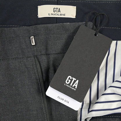 SALE｜GTA “NIKKO 01” ヴァージンウール100% ワンタックスラックス / SLIM FIT ダークグレー 48 | GUARDAROBA MILANO OFFICIAL STORE