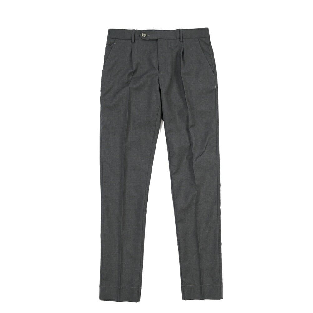 SALE｜GTA “NIKKO 01” ヴァージンウール100% ワンタックスラックス / SLIM FIT ダークグレー 48 | GUARDAROBA MILANO OFFICIAL STORE