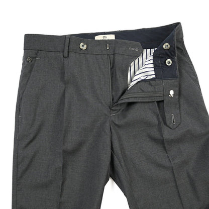 SALE｜GTA “NIKKO 01” ヴァージンウール100% ワンタックスラックス / SLIM FIT ダークグレー 48 | GUARDAROBA MILANO OFFICIAL STORE