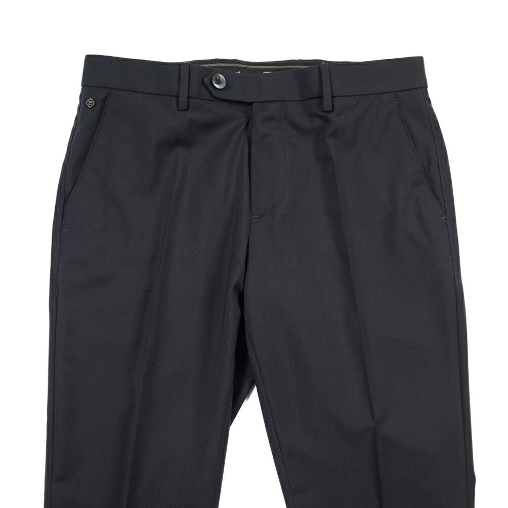 SALE｜GTA “NIKKO” ヴァージンウール100% ウエストバンド付きノータックスラックス / SLIM FIT ネイビー 48 | GUARDAROBA MILANO OFFICIAL STORE