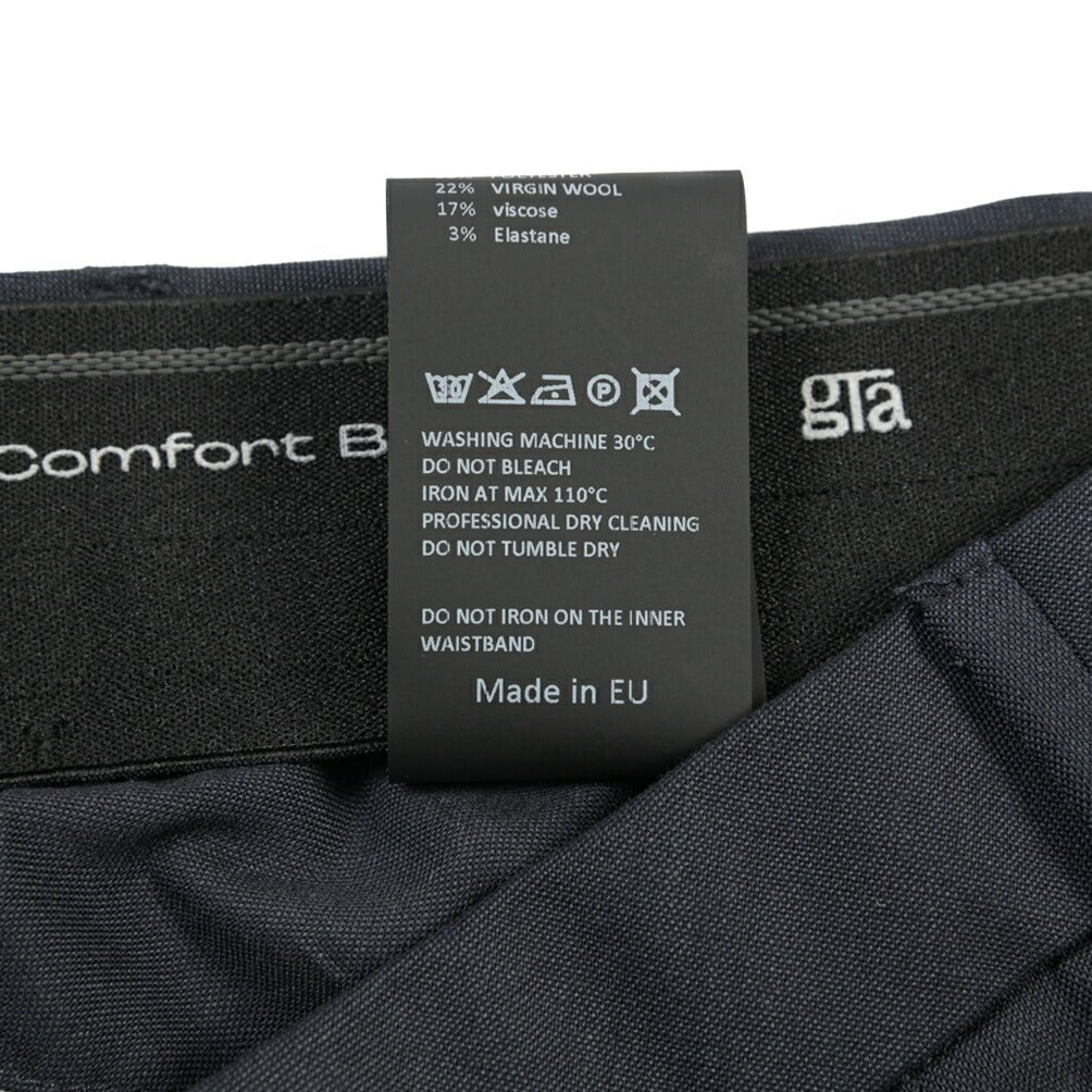 SALE｜GTA “NIKKO” ビスコース混ウール ノータックスラックス / SLIM FIT ネイビー 48 | GUARDAROBA MILANO OFFICIAL STORE