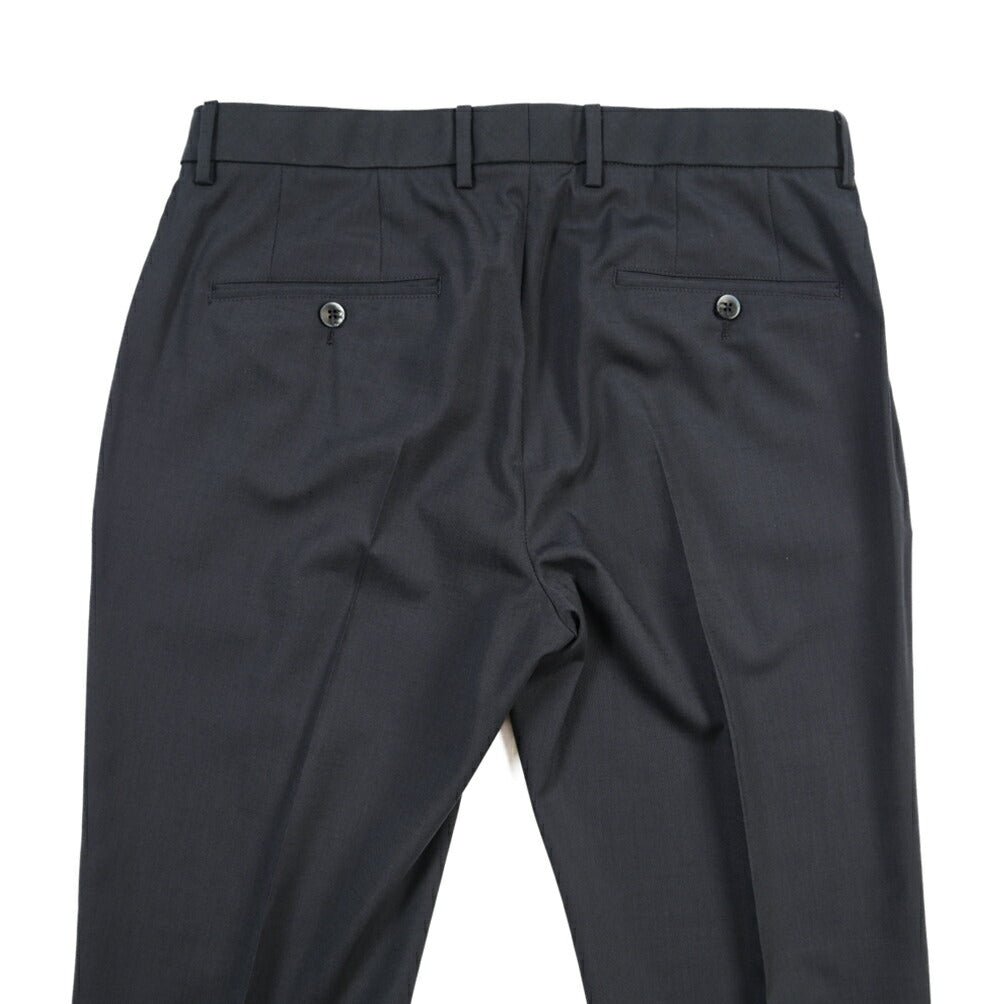 SALE｜GTA “NIKKO” ビスコース混ウール ノータックスラックス / SLIM FIT ネイビー 48 | GUARDAROBA MILANO OFFICIAL STORE