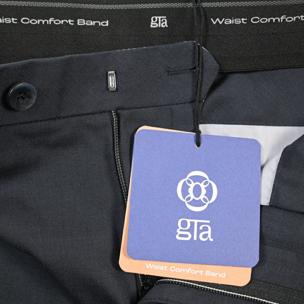 SALE｜GTA “NIKKO” ビスコース混ウール ノータックスラックス / SLIM FIT ネイビー 48 | GUARDAROBA MILANO OFFICIAL STORE
