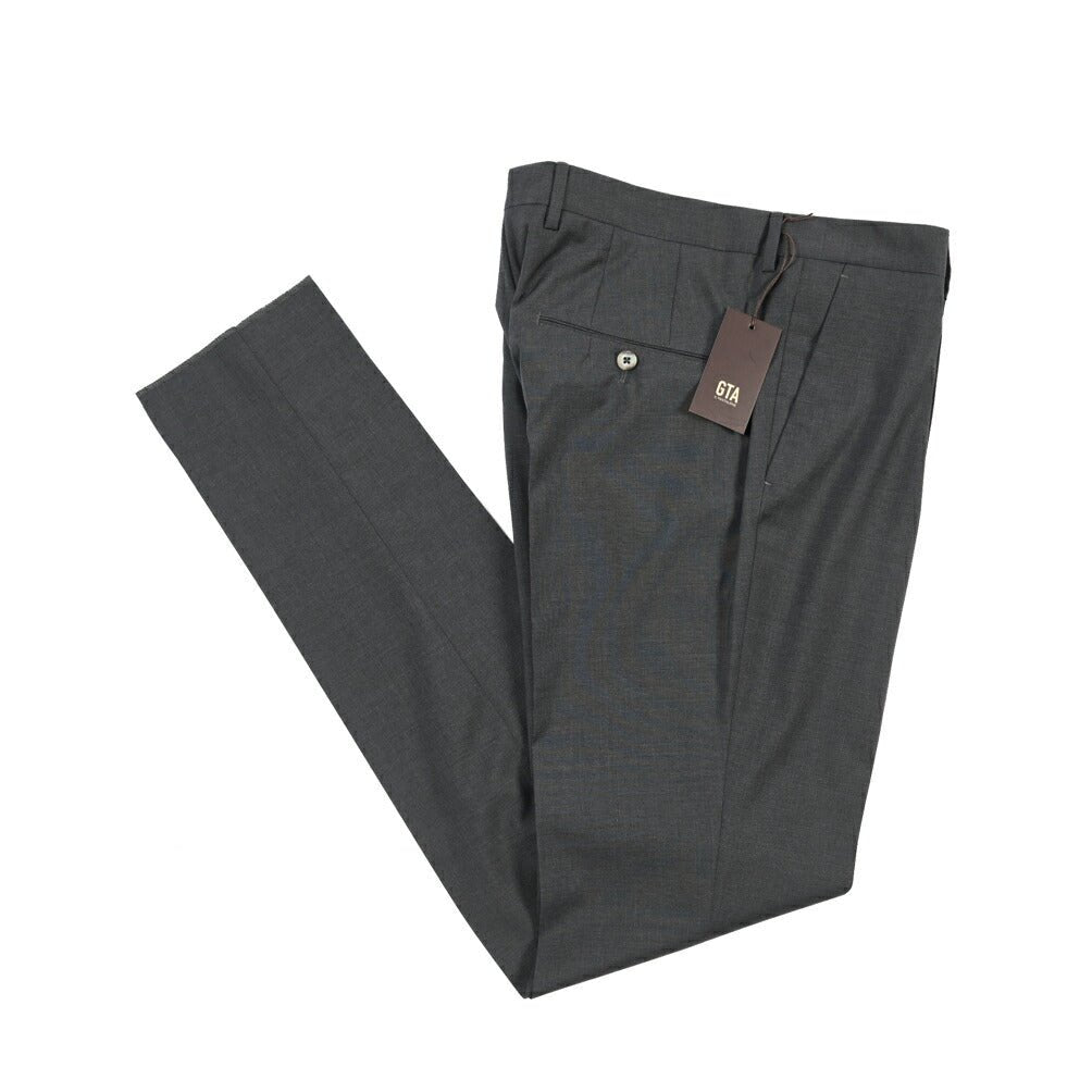 SALE｜GTA “NIKKO” ビスコース混ウール ノータックスラックス / SLIM FIT ネイビー 48 | GUARDAROBA MILANO OFFICIAL STORE