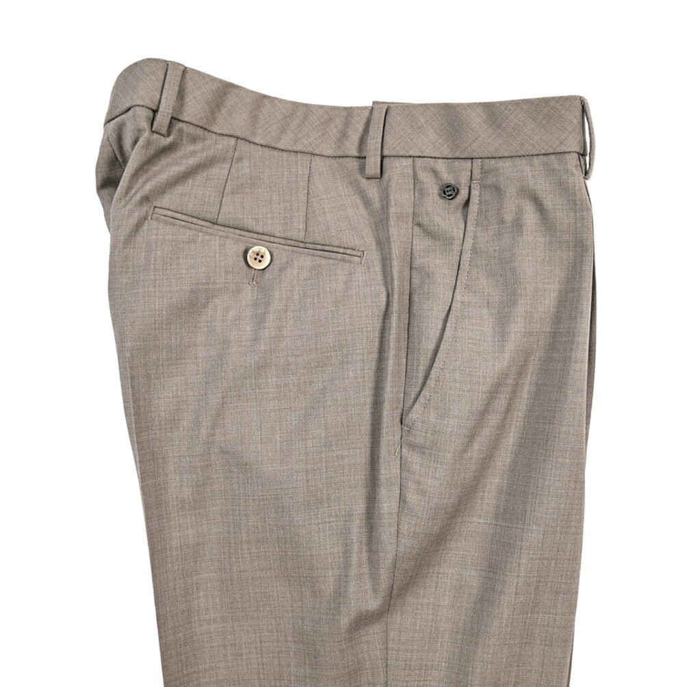 SALE｜GTA “RICCARDO” ヴァージンウール100% ウエストバンド付きワンタックスラックス / SLIM FIT ブラウン 48 | GUARDAROBA MILANO OFFICIAL STORE