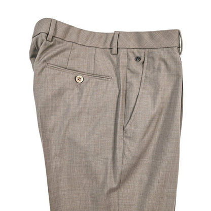SALE｜GTA “RICCARDO” ヴァージンウール100% ウエストバンド付きワンタックスラックス / SLIM FIT ブラウン 48 | GUARDAROBA MILANO OFFICIAL STORE