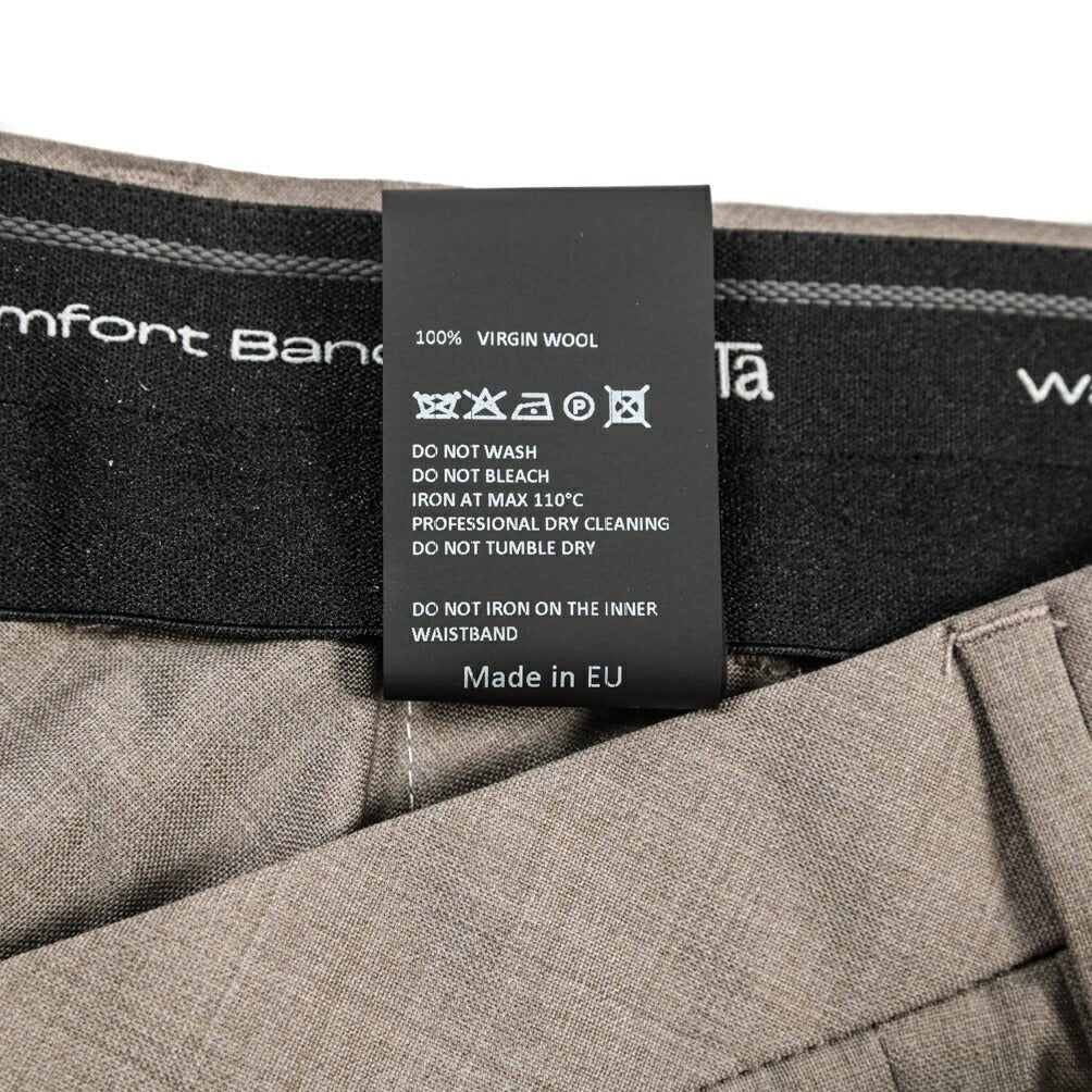 SALE｜GTA “RICCARDO” ヴァージンウール100% ウエストバンド付きワンタックスラックス / SLIM FIT ブラウン 48 | GUARDAROBA MILANO OFFICIAL STORE