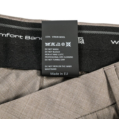 SALE｜GTA “RICCARDO” ヴァージンウール100% ウエストバンド付きワンタックスラックス / SLIM FIT ブラウン 48 | GUARDAROBA MILANO OFFICIAL STORE