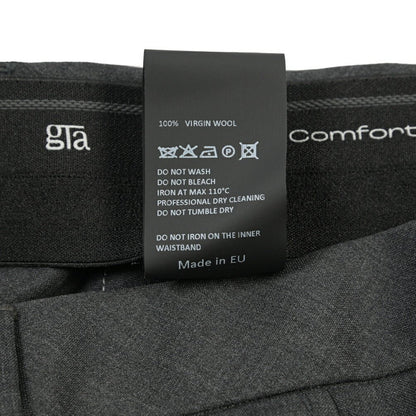 SALE｜GTA “RICCARDO” ヴァージンウール100% ウエストバンド付きワンタックスラックス / SLIM FIT ダークグレー 50 | GUARDAROBA MILANO OFFICIAL STORE