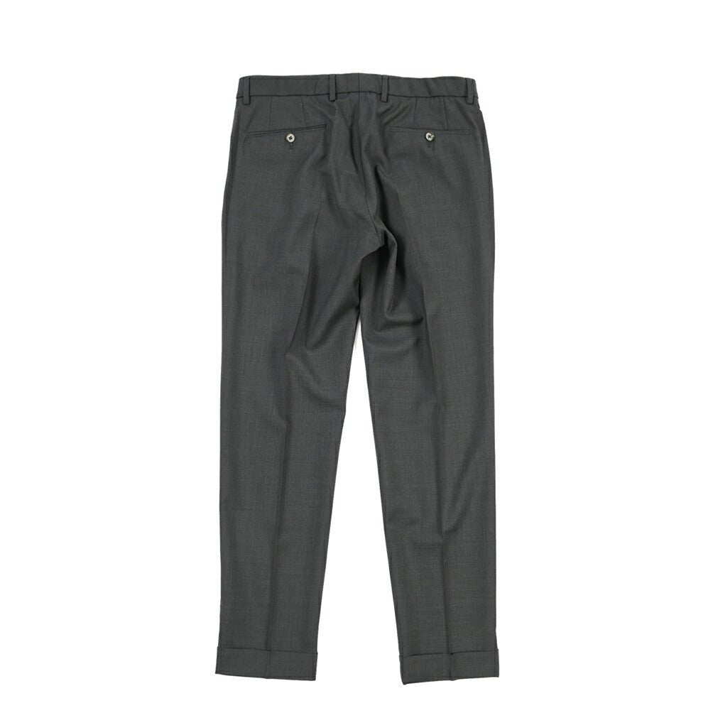 SALE｜GTA “RICCARDO” ヴァージンウール100% ウエストバンド付きワンタックスラックス / SLIM FIT ダークグレー 50 | GUARDAROBA MILANO OFFICIAL STORE