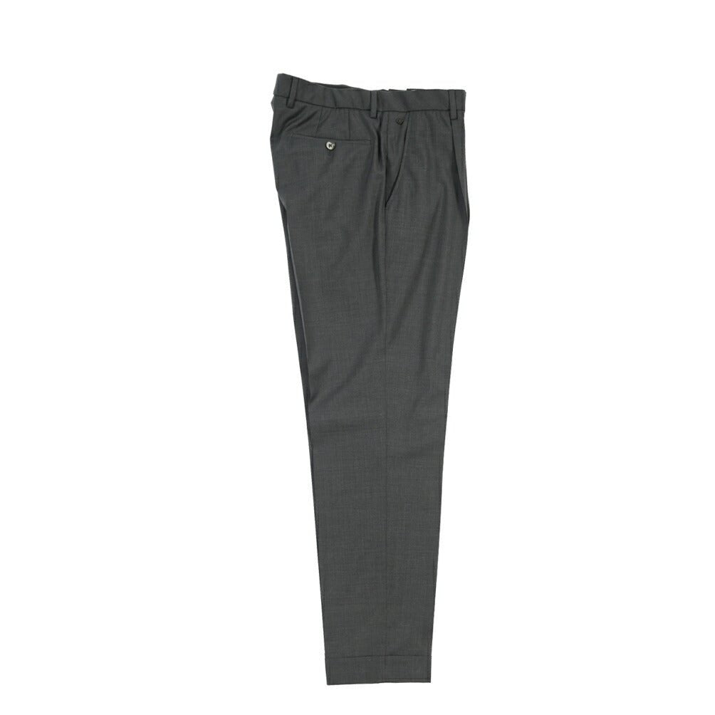 SALE｜GTA “RICCARDO” ヴァージンウール100% ウエストバンド付きワンタックスラックス / SLIM FIT ダークグレー 50 | GUARDAROBA MILANO OFFICIAL STORE