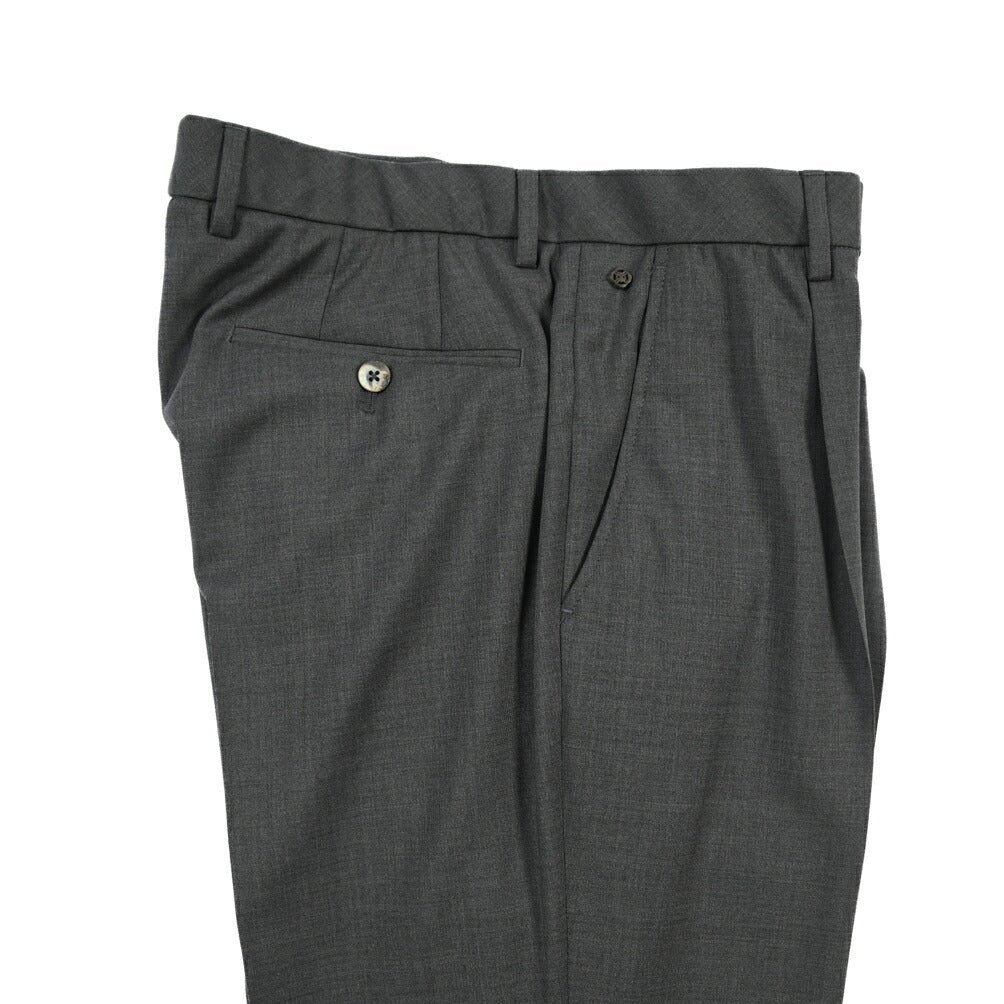 SALE｜GTA “RICCARDO” ヴァージンウール100% ウエストバンド付きワンタックスラックス / SLIM FIT ダークグレー 50 | GUARDAROBA MILANO OFFICIAL STORE