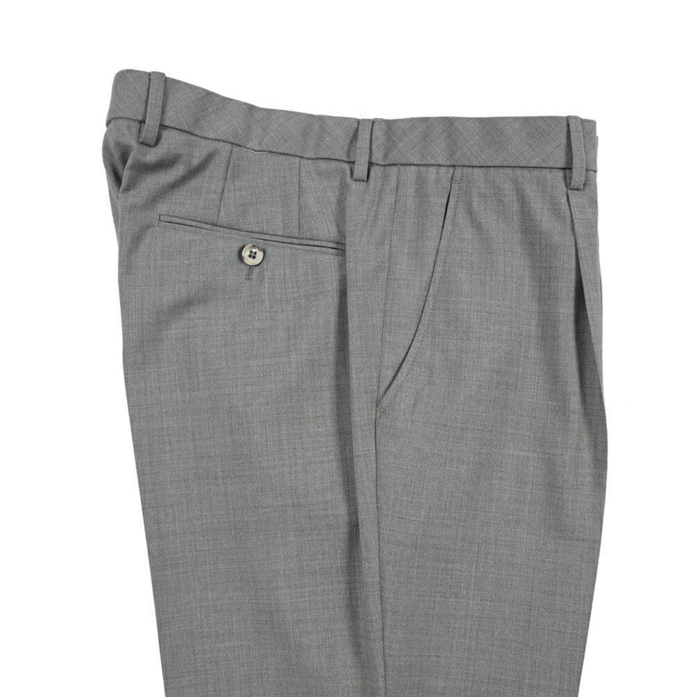 SALE｜GTA “RICCARDO” ヴァージンウール100% ウエストバンド付きワンタックスラックス / SLIM FIT グレー 52 | GUARDAROBA MILANO OFFICIAL STORE