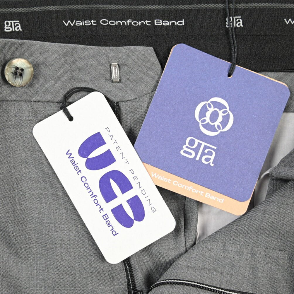 SALE｜GTA “RICCARDO” ヴァージンウール100% ウエストバンド付きワンタックスラックス / SLIM FIT グレー 52 | GUARDAROBA MILANO OFFICIAL STORE