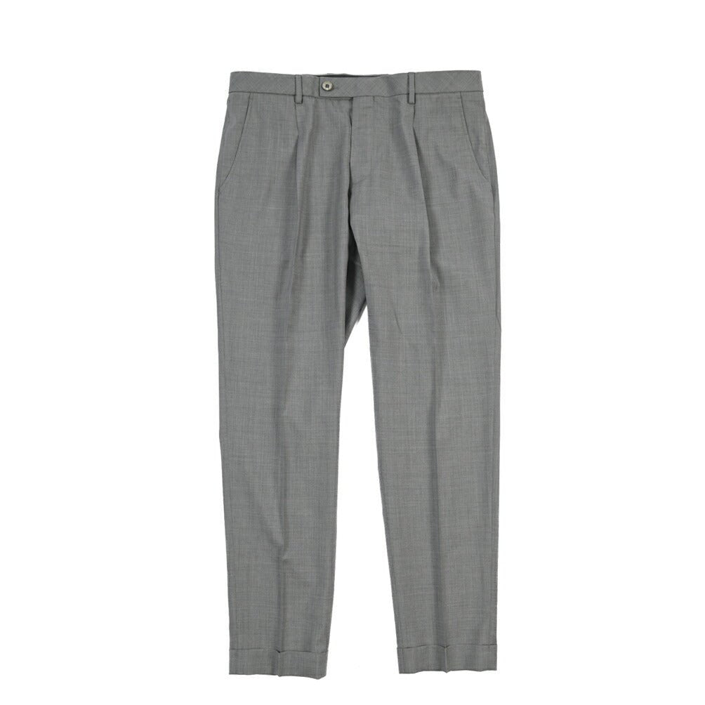 SALE｜GTA “RICCARDO” ヴァージンウール100% ウエストバンド付きワンタックスラックス / SLIM FIT グレー 52 | GUARDAROBA MILANO OFFICIAL STORE