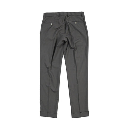 SALE｜GTA “RICCARDO” ビスコース混ウール ウエストバンド付きワンタックスラックス / SLIM FIT ダークグレー 48 | GUARDAROBA MILANO OFFICIAL STORE