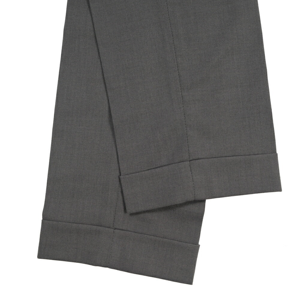 SALE｜GTA “RICCARDO” ビスコース混ウール ウエストバンド付きワンタックスラックス / SLIM FIT ダークグレー 48 | GUARDAROBA MILANO OFFICIAL STORE