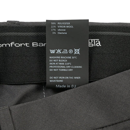 SALE｜GTA “RICCARDO” ビスコース混ウール ウエストバンド付きワンタックスラックス / SLIM FIT ダークグレー 48 | GUARDAROBA MILANO OFFICIAL STORE