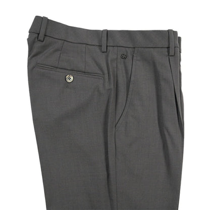 SALE｜GTA “RICCARDO” ビスコース混ウール ウエストバンド付きワンタックスラックス / SLIM FIT ダークグレー 48 | GUARDAROBA MILANO OFFICIAL STORE