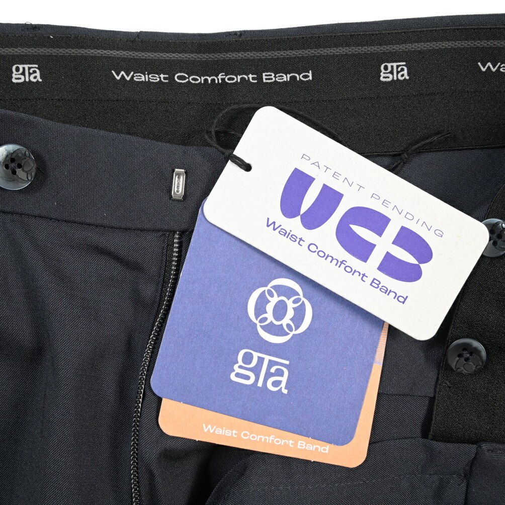 SALE｜GTA “RICCARDO” ビスコース混ウール ワンタックスラックス / SLIM FIT ネイビー 46 | GUARDAROBA MILANO OFFICIAL STORE