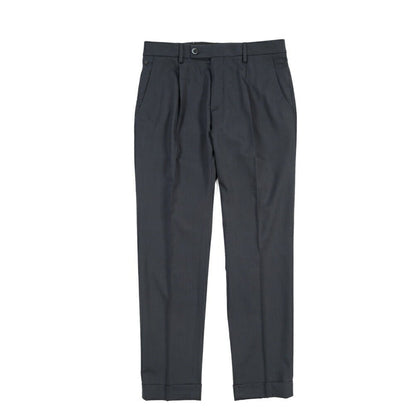 SALE｜GTA “RICCARDO” ビスコース混ウール ワンタックスラックス / SLIM FIT ネイビー 46 | GUARDAROBA MILANO OFFICIAL STORE