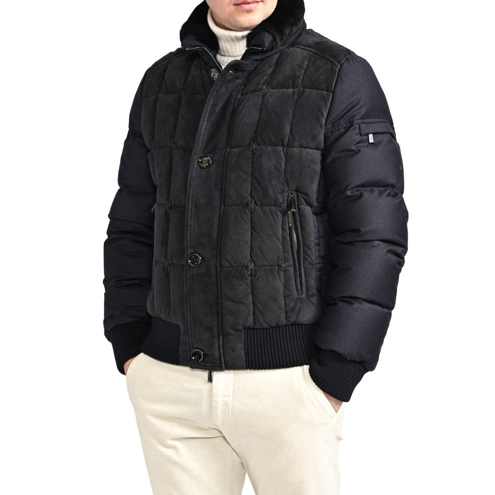 SALE｜MOORER "AGON - URL" 異素材コンビ スタンドカラーダウンジャケット｜420341｜GUARDAROBA MILANO OFFICIAL STORE