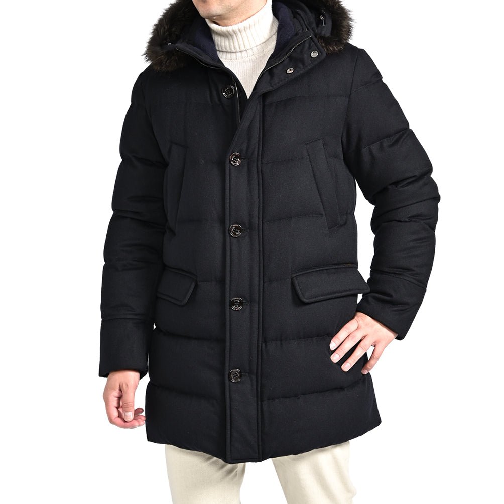 SALE｜MOORER "BARBIERI - IL" カシミヤ100% ファーフード付きダウンコート｜420441｜GUARDAROBA MILANO OFFICIAL STORE