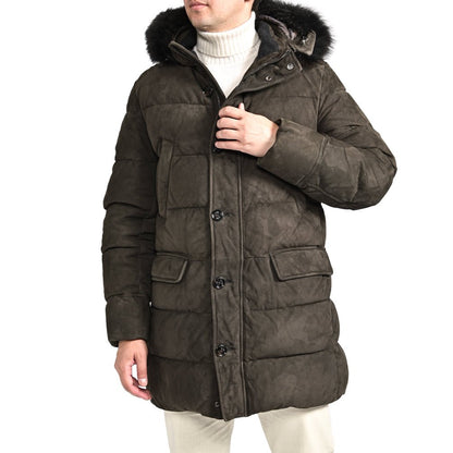 SALE｜MOORER "BARBIERI - UR" スエードレザー ファーフード付きダウンコート｜420418｜GUARDAROBA MILANO OFFICIAL STORE