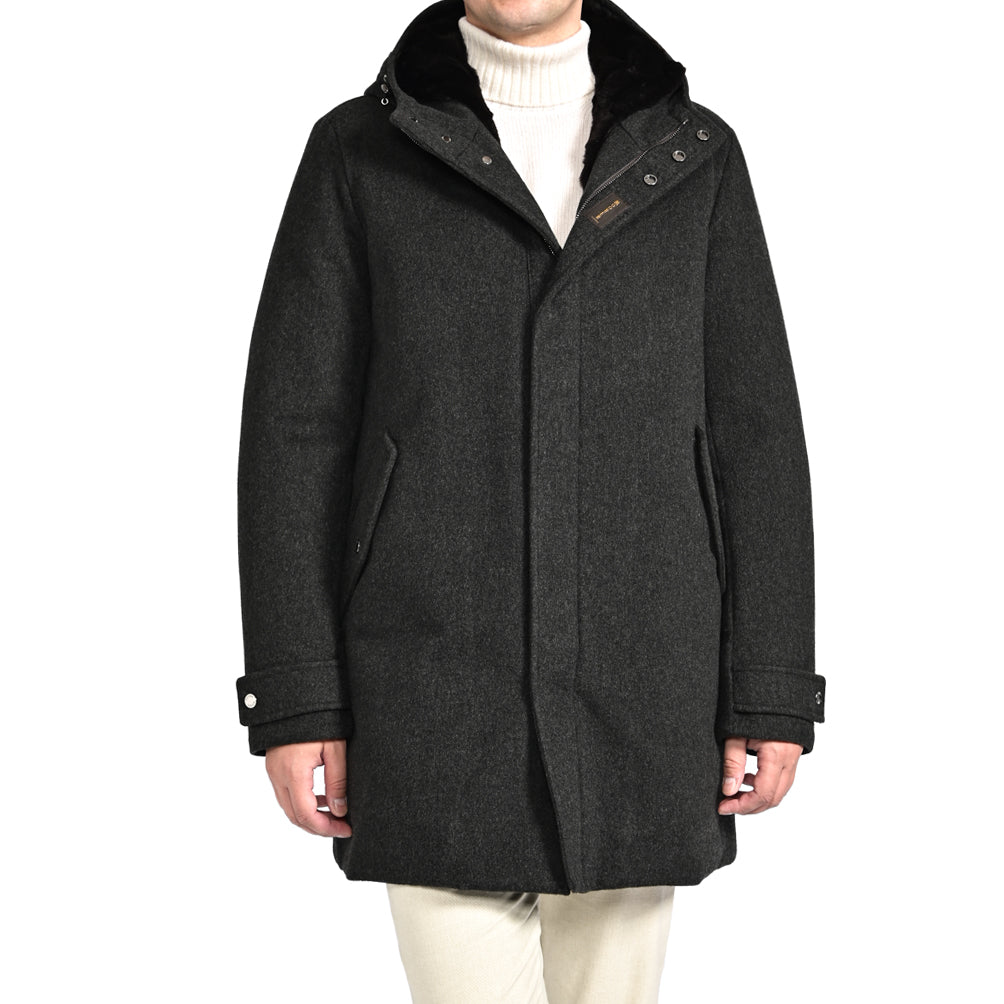 SALE｜MOORER "BASSI - CS" カシミヤ100% ラビットファーライナー付きダウンコート / ACQUA PROOF (防水)｜420435 - 48｜GUARDAROBA MILANO OFFICIAL STORE