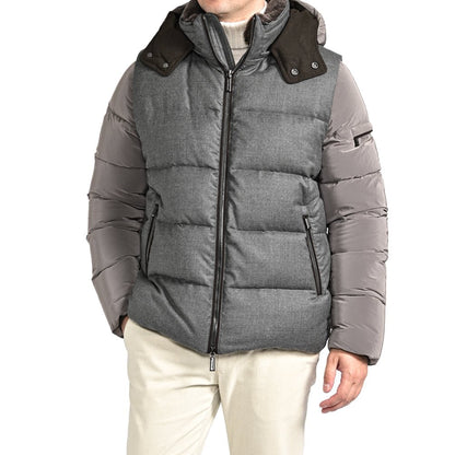 SALE｜MOORER "CASCIANO - FUR - OSL" カシミヤ混ウール コンビダウンジャケット｜420308 - 50｜GUARDAROBA MILANO OFFICIAL STORE