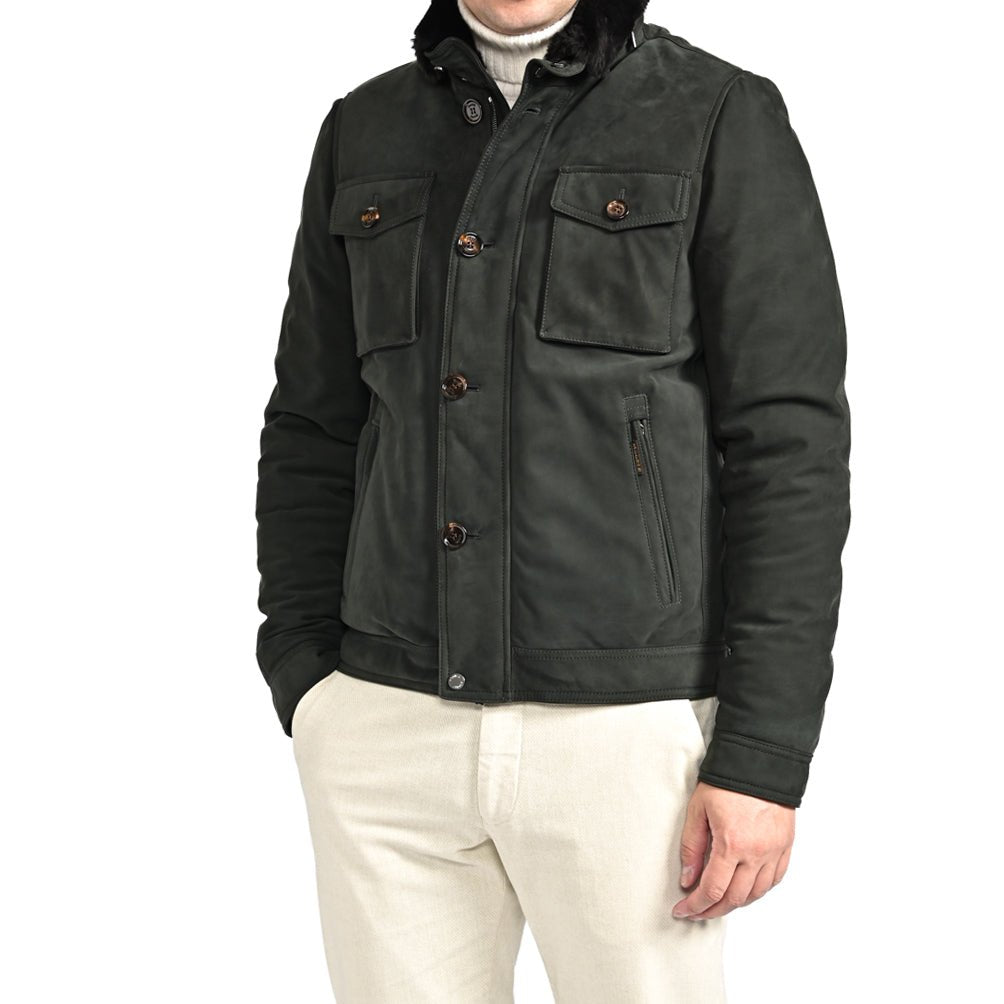 SALE｜MOORER "HYDROS - NK" スエードレザー スタンドカラーダウンブルゾン｜420454｜GUARDAROBA MILANO OFFICIAL STORE