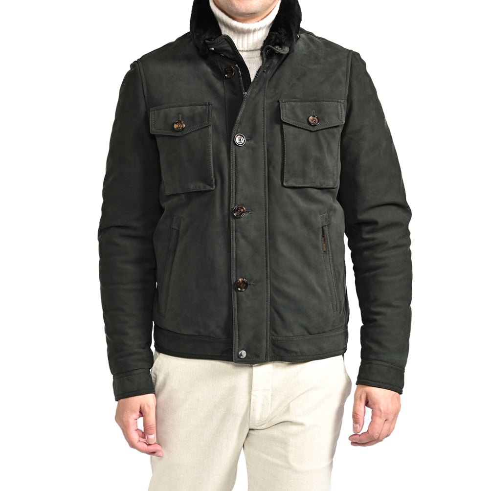 SALE｜MOORER "HYDROS - NK" スエードレザー スタンドカラーダウンブルゾン｜420454｜GUARDAROBA MILANO OFFICIAL STORE
