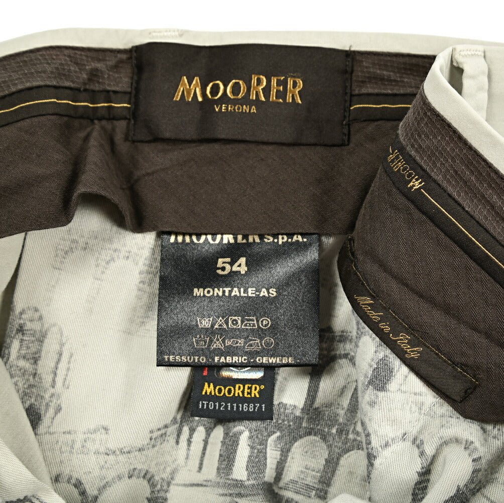 SALE｜MOORER MONTALE AS ストレッチコットン ワンタックスラックス｜418478 - 44｜GUARDAROBA MILANO OFFICIAL STORE