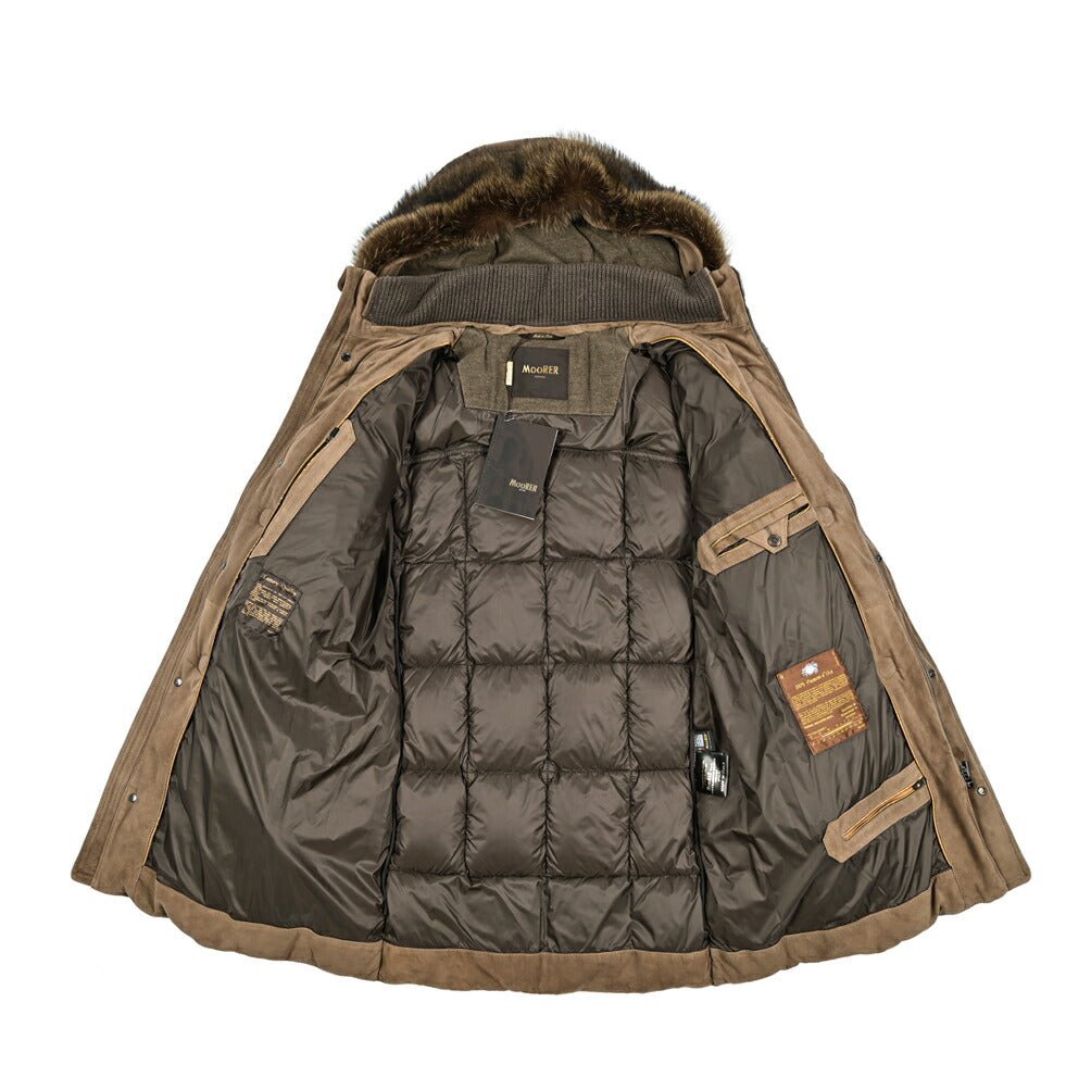 SALE｜MOORER "PARK - UR" スエードレザー フード付きダウンコート｜420431｜GUARDAROBA MILANO OFFICIAL STORE