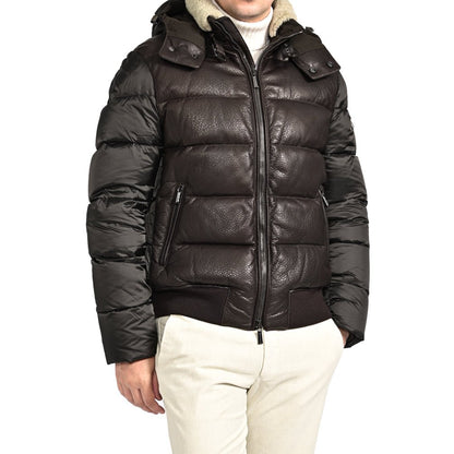 SALE｜MOORER "WRIGHT - MAS" コンビレザーダウンジャケット｜420448 - 48｜GUARDAROBA MILANO OFFICIAL STORE