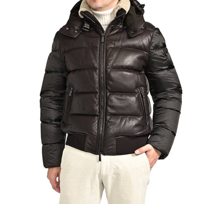 SALE｜MOORER "WRIGHT - MAS" コンビレザーダウンジャケット｜420448 - 48｜GUARDAROBA MILANO OFFICIAL STORE